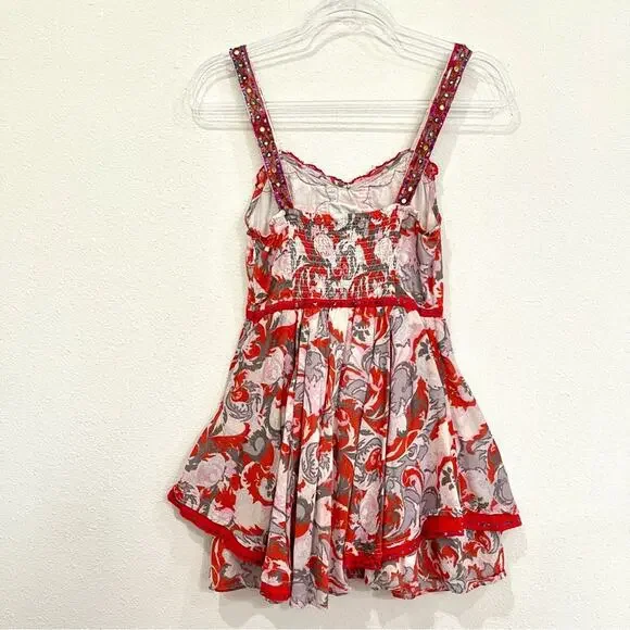 Chaudry KC Mini Sundress Embroidered Sequined Fully Lined Tiered Skirt - Small - Picture 7 of 16